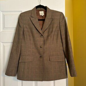 Anne Klein Suits Three Button Blazer Brown Size 4
